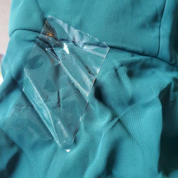 Thread Bridesmaid Women's Hunter Green Cross Back A-Line‎ Maxi Dress Size 14 Lux - Picture 4 of 4